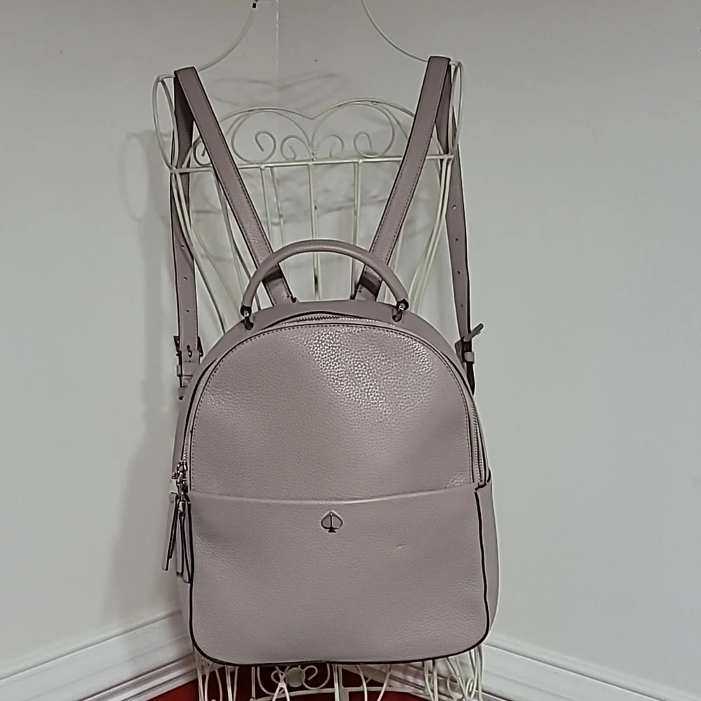 Kate Spade New York Polly Light Grey Backpack Purse Bag ๐ - Picture 3 of 16
